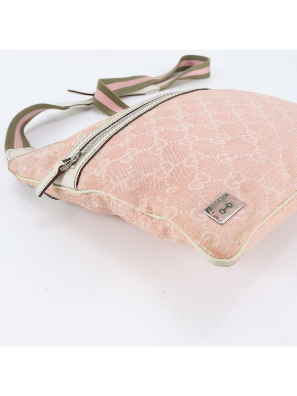 Gucci GG Canvas Sherry Line Leather Shoulder Bag Crossbody - Picture 6 of 9